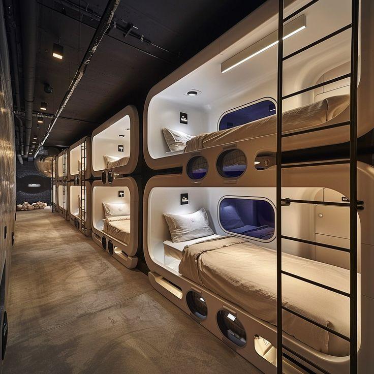 Person resting in nap pod